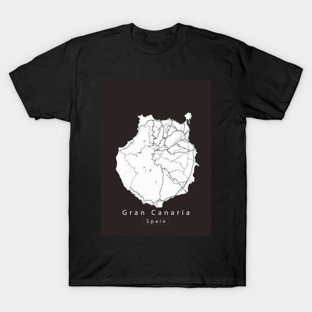 Gran Canaria Spain Island Map T-Shirt by Robin-Niemczyk